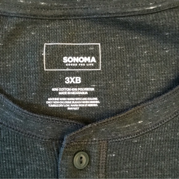Sonoma Thermal Henley Long Sleeve Tee NEW Mens Size 3X Big Hunter Green Cotton - Picture 4 of 7